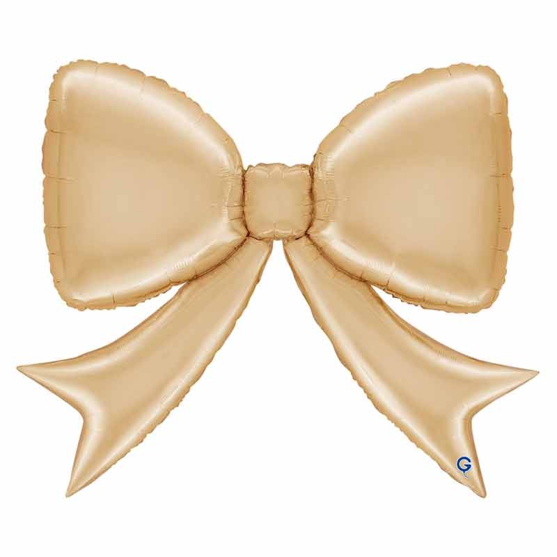Palloncino in foil 44" super shape fiocco oro chiaro satinato "white gold"