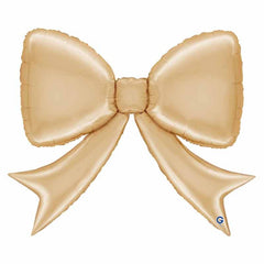 Palloncino in foil 44" super shape fiocco oro chiaro satinato "white gold"