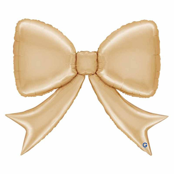 Palloncino in foil 44" super shape fiocco oro chiaro satinato "white gold"